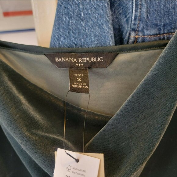 ⭐Banana Republic Velvet Slip Party Dress Dark Green Cowl Neck Women's Size S $99 - Picture 5 of 9